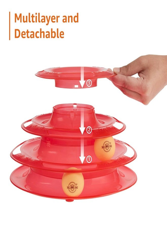 KittuPet لعبة KittuPet التفاعلية ثلاثية الطبقات للقطط والقطط الصغيرة | مسارات قابلة للفصل | حصائر مانعة للانزلاق | كرات زاهية الألوان | متعددة الألوان - Image 2